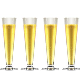 TOPZEA 4 Pack Tall Beer Glass, 13.5oz Bar Cocktail Glasses Old Fashioned Pilsner Craft Beer Mug, Footed Sundae Cup Beverage Glasses for Tropical Drinks, Parfait, Milkshake, Juice, Soda