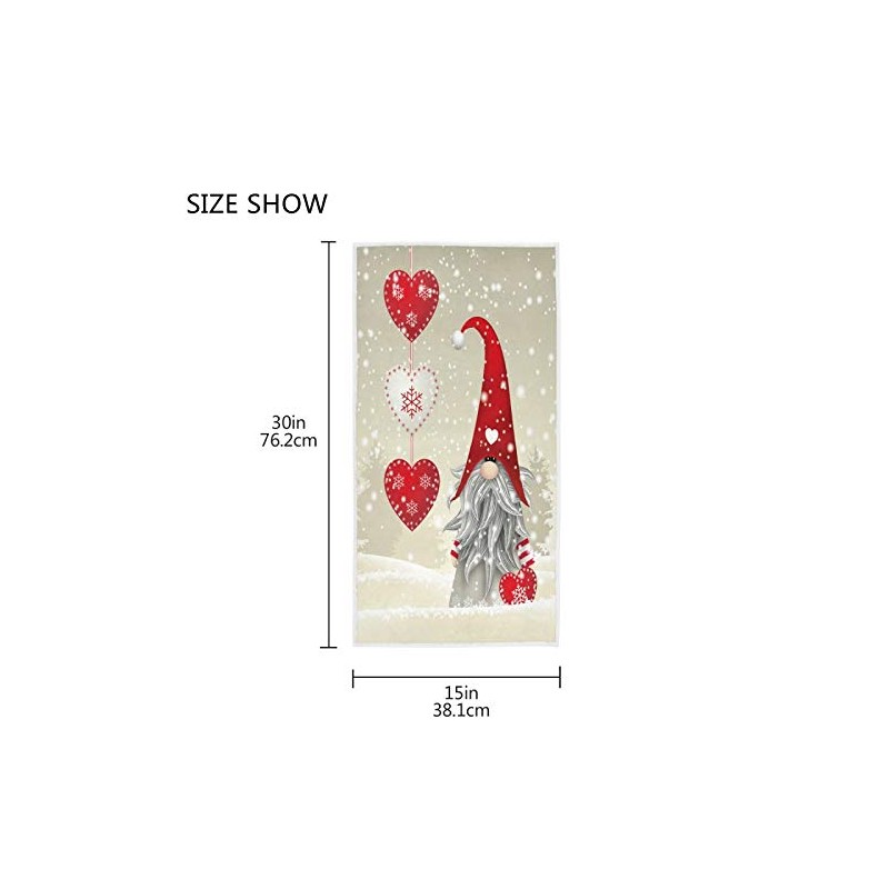 QUGRL Christmas Gnome Heart Hand Towels Winter Snow Soft Kitchen