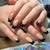 SINHOT French Tip Press on Nails Medium Coffin Fake Nails