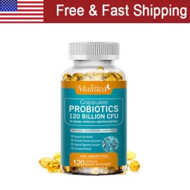 MULITTEA Probiotics 120 Billion CFU Potency Digestive Immune Health 120 Capsules USA