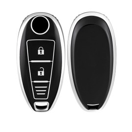 OFF WE GO Car Key Case Key Cover for Suzuki Swift Grand Vitara II SX4 Baleno Ertiga S-Cross Kizashi Jimny Key Box Key Cover Protective Housing Black Silver