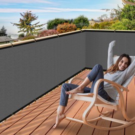 NAWAY 8'X21' Custom Size Privacy Screen Fence Heavy Duty Fencing Mesh Shade Net Cover for Wall Garden Yard Backyard Dark Grey (We Make Customized)