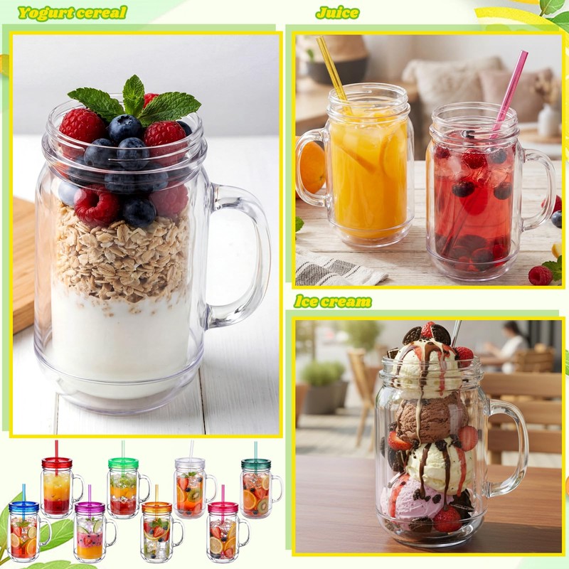 Nuenen 16 Pcs 20 oz Bulk Plastic Snowglobe Tumbler with