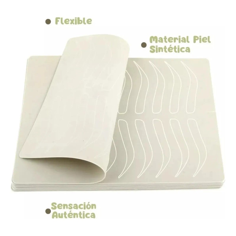 Piel Sintética Práctica Microblading Diseño Ceja Sin Tinta 6