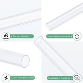 M METERXITY 3 Pack Clear Rigid PVC Pipe 11mm (0.43") Inner Diameter x 12mm (0.47") Outer Diameter 1ft Round Plastic Tube for Water Tubing, Aquarium/Wire Protection, High Hardness PVC Tubing [305mm