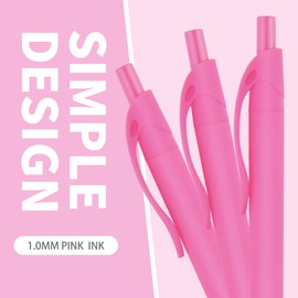 deegtran Pens Bulk, 50 Pack No Bleed Click Pens, Wholesale Retractable Ballpoint Pens, Pen Medium Point, Smooth Ink Pen, 1.0MM Pink Ink