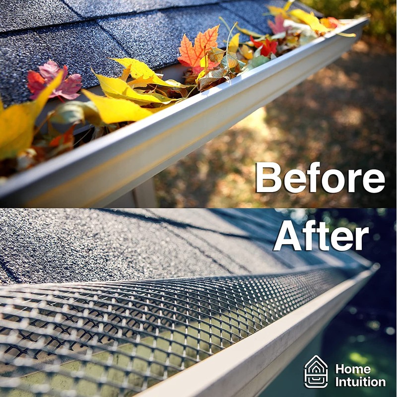 2-Pack Plastic Gutter Guard Mesh Roll 6” x 20Ft Rain