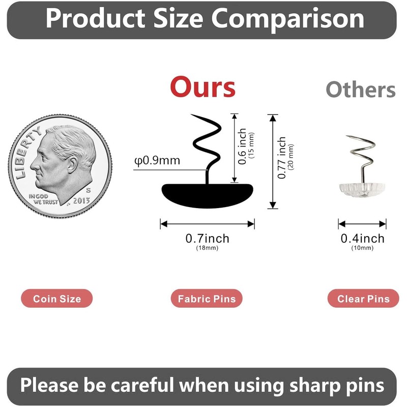 Upholstery Tacks Pins with Twist - Multipurpose Bed Skirt Pins