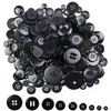 Black Resin Buttons for Crafts, Mixed Sizes Button for Sewing,