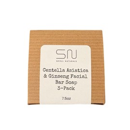 Seoul Naturals Seoul Naturals Centella Asiatica and Ginseng Soap, k beauty, 2.5 oz each, Set of 3