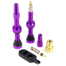 Serfas Tubeless Presta Bicycle Tire Replacement Valves - 44mm (Purple)