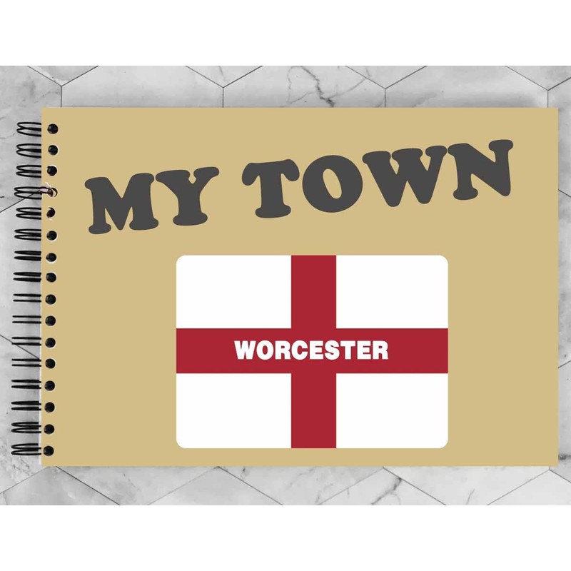 Worcester England Flag Rectangular Matt Paper Stickers A4 Sheet of