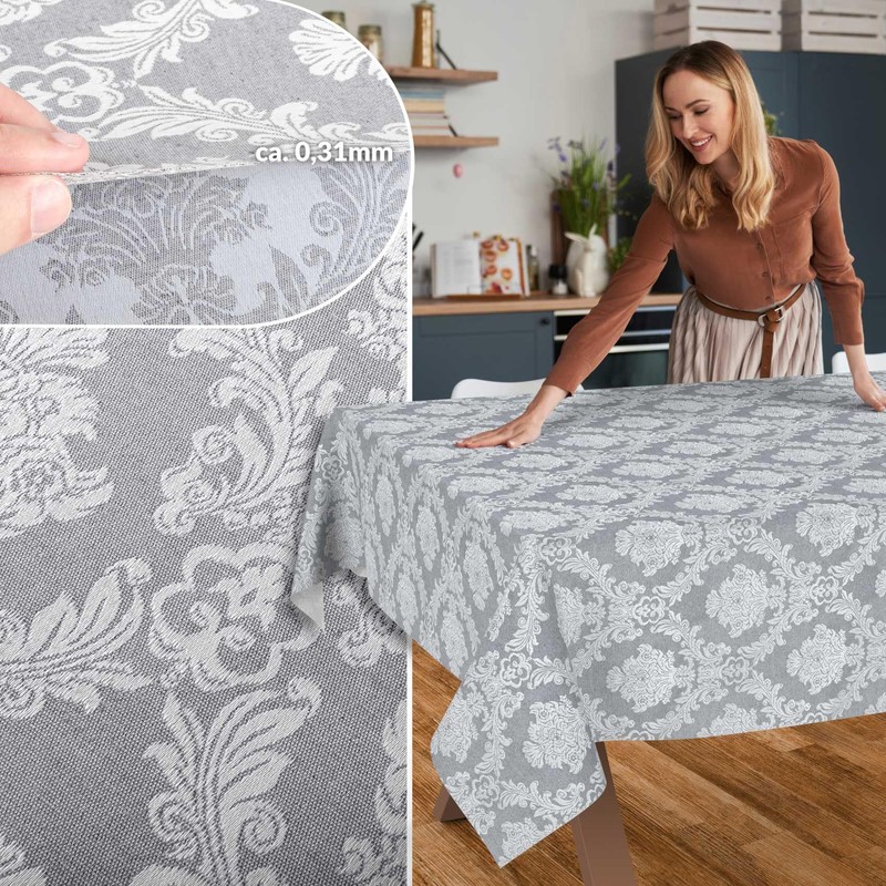 Fabric Tablecloth, Textile Table Linen, Cotton Polyester, Washable, Plain Ornamental