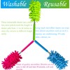 M-Jump 3 Pack Retractable Long-Reach Washable Duster for Cleaning, Microfiber