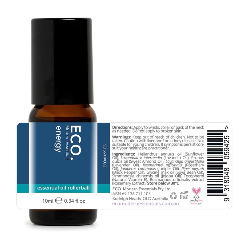 ECO. Modern Essentials Energy Essential Oil Blend, Rollerball 10ml