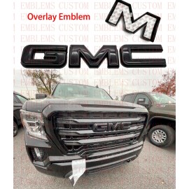 Auto Front GMC Black Emblem Overlay 2019-2022 GMC Sierra 1500 2500HD 3500HD