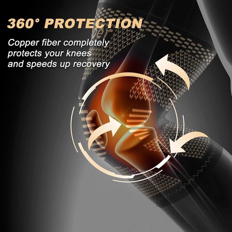 Copper Knee Braces for Knee Pain(2 pack)- Knee Compression Sleeve