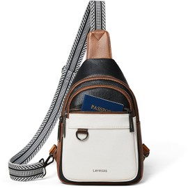 Leresas Sling Bag for Women Men Crossbody Bag Fanny Pack Vegan Leather Trendy Over Shoulder Handbag Travel Backpack Purse BBW