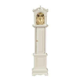 Dolls House White Victorian Grandfather Clock Miniature Hall Furniture1:12 Scale