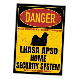 Lhasa Apso Sign Danger Security System Door Sign Dog Sign Warning Sign Dog Safety Sign Dog Private Property Dog Warning Warning