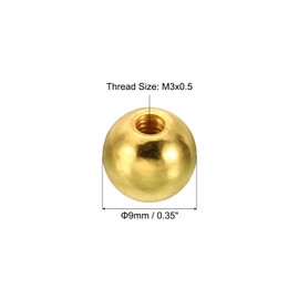 PATIKIL 20pcs M3 x 9mm Ball Nut Knobs for Furniture DIY Projects Steel Drilling Ball Cap Blind Hole Handle Nut Decoration Electrophoresis Go