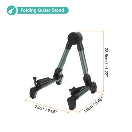 sourcing map Foldable Guitar Stand A-Frame Folding Guitar Folding Upright Guitar Stand Metal Guitar Stand for Guitar, Violin, Electric Guitar, Dark Grey, 1 Pcs