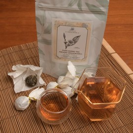 Tea Soul | Puer Sheng Ancient Dragon Ball, Tè Crudo in Sfere da 5g, Origine Montagna Kuzhu Yunnan, Infusione Tradizionale Gong Fu Cha, 50gr