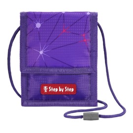 Step by Step Window Neck Pouch Zip Coin Pocket Key Attachment Neck Bag 1st Grade 1, Dreamy Pegasus - Purple - Grey, Fantasy