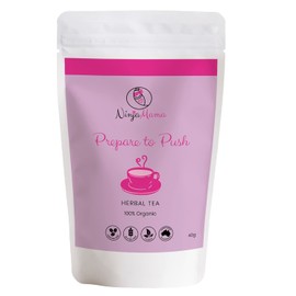 Ninja Mama Prepare to Push Australian Made Organic Raspberry Leaf Loose Leaf Tea Labour and Birth Prep Tea for Third & Fourth Trimester Pregnancy and Postpartum (Single Pack - 40g - 40 cups of tea)