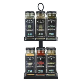 Watkins Countertop Two Tier Rotating Spice Rack, Includes 16 Watkins Organic Spices (16608)