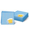 Pack of 100 Oktoberfest Napkins, Robofun Bavarian Napkins, Blue and