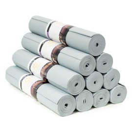 Sunshine Yoga Voyage Yoga Mat, 10 Pack, 72" x 24" Professional Studio and Gym Bulk Yoga Mats, 5mm Thick, Durable, Anti-Tear, Non Slip Fitness and Exercise Mats, Beluga Gray