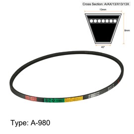 sourcing map A980 V-Belts 980mm Inner Girth 13mm Top Width 8mm Thickness A-Section Rubber Drive Transmission Belt