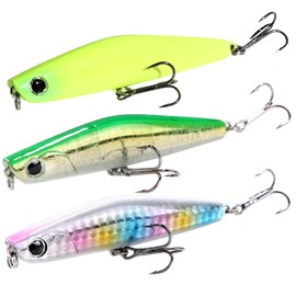 CONTYU Chivas Lure Set Sinking Pencil 80mm 17.5g Shin Pen Small Lures Flounder Blue (80mm / 17.5g, Color B (Set of 3))