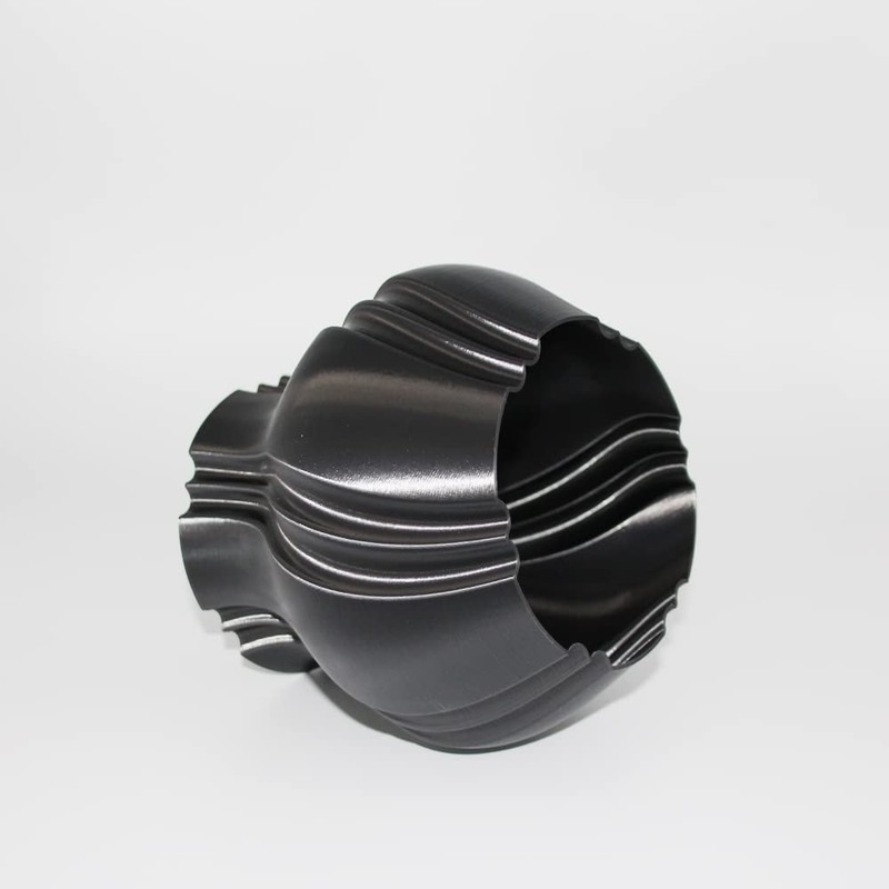 Grave Vase with Decorative Rosette Avalon (Anthracite)