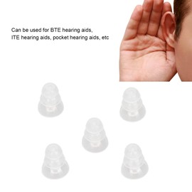 BigKing Hearing Aid,Universal 5pcs Hearing Aid Domes Ear Tips Silicone Soft&Comfortable 3 Layers Transparent Replacement BTE ITE Hearing Aids Earplugs