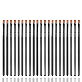 WOKOTO 20 PCS Nail Art Brushes Set For UV Gel polish Applying Black Acrylic Nail Brushes For Women's Acrylic Nails Round Tip Long Shaft Nail Acrylic Brushes For Nail Art Designs Painting Brush
