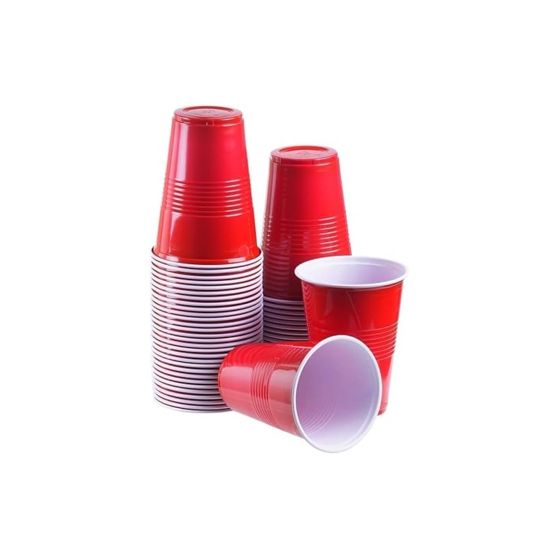 Efforias 50 X 16oz Red Party Cups for Christmas, Garden