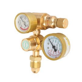 Argon CO2 Gas Bottle Welder Welding Regulator, Argon CO2 Mig Tig Flowing Meter MIG TIG Flowmeter G5/8in Male Thread Inlet 1/4in Outlet Welder Gas Regulator