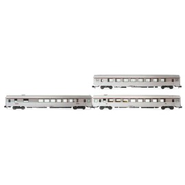 Arnold HN4440 SNCF, 3-unit pack TEE "Cisalpin" (Milan – Paris), pack 1/2 Vru + A3rtu + A8u, silver livery, ep. IV Rolling Stock - Coaches