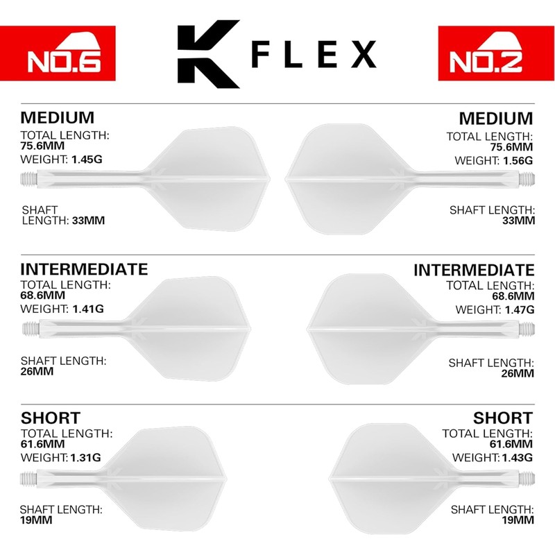 TARGET Darts K-Flex Integrated Dart Flights and Shafts, Intermediate Stem