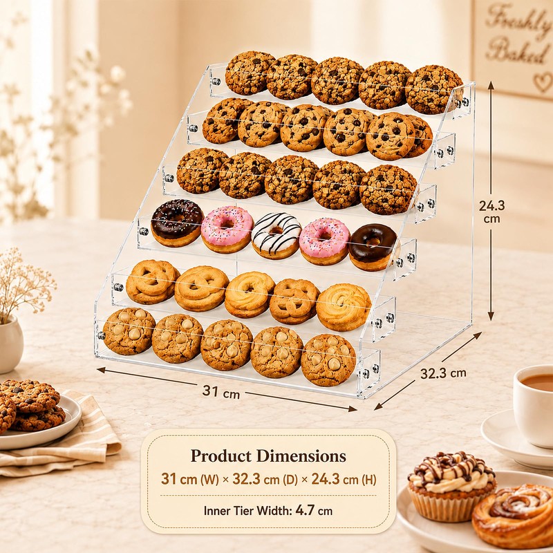 YESGIRL 6-Tier Acrylic Cookie Display Stand