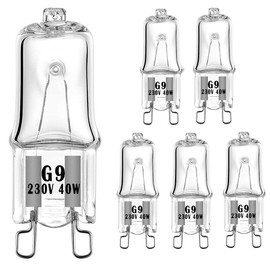 AHEVO AHEVO G9 Oven Bulbs 40W Clear Halogen Lights 230V 300, Warm White, Pack of 6