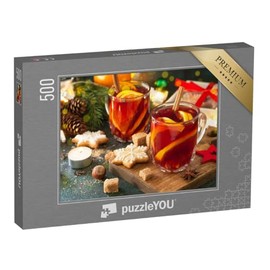 puzzleYOU: Puzzle 500 Pieces Winter Christmas Mulled Wine with Orange and Spices