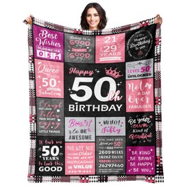 50th Birthday Gifts for Her 50th Birthday Gifts for Women 50 Year Old Birthday Gifts for Women 50th Happy Birthday Decorations for Women 50th Birthday Gifts 50 Birthday Gifts Ideas Blanket 50"x60"