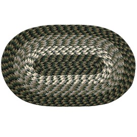 Better Trends Better Trends Alpine Braid Collection is Durable & Stain Resistant Reversible Indoor Area Utility Rug 100% Polypropylene in Vibrant Colors, 20" x 30" Oval, Hunter Stripe