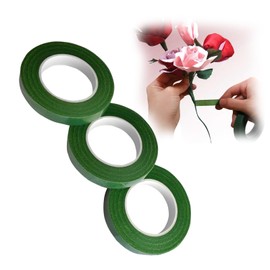 HFMYGS 3 Pcs Flower Tape, Dark Green Floral Tape, Florist Green Sticky Supplies, Flower Arranging Accessories for Stem Wrapping and Floral Arrangements, Bouquet Stem Wrapping and Diy Handcrafts