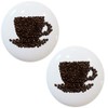 Set of 2 Beans Coffee Cup Ceramic Cabinet Drawer Knobs