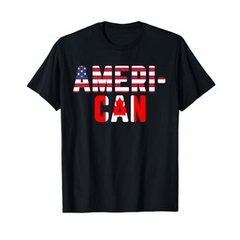 American Canadian Flag T-Shirt America Canada Patriotic Tee T-Shirt