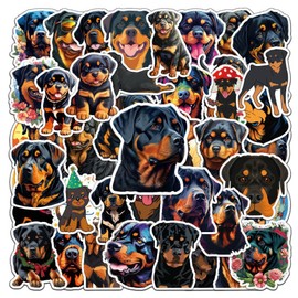 Rottweiler Stickers 50 Pcs Cute Stickers Dog Stickers Dog Party Favors Rottweiler Decor Puppy Stickers for Dog Food Bowls Doghouse Funny Dog Stickers Cartoon Dog Waterproof
